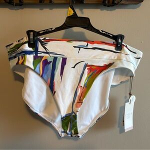 CALIA Women's High Waisted Wide Band High Leg Swim Bottoms